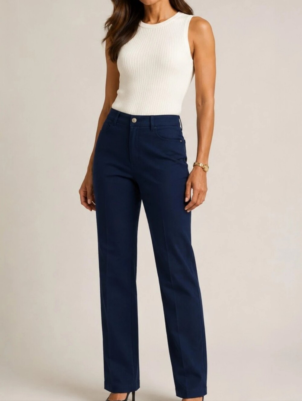 Vintage St. John Navy Stretch Denim Straight Leg Pants – Size 10